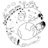 Around the earth doodles