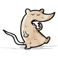 cartoon yawning rat