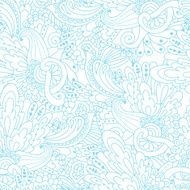 Hand-drawn doodle waves floral pattern abstract leaves and flowers N2