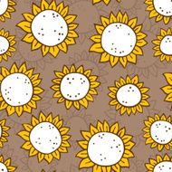 hand drawn sunflower pattern