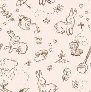 Spring doodles seamless (vector)