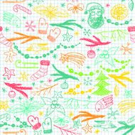 Seamless hand drawn Christmas pattern N4