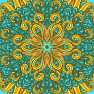 Hand drawn orange and blue greeting card N4