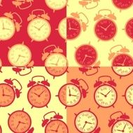 Seamless pattern with alarm clocks in vintage style