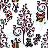 Vector Seamless Ornate Winter Pattern N2