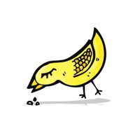 bird pecking seed cartoon N2