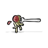 meatball on fork cartoon