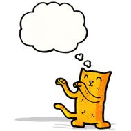 cartoon cat with thought bubble N112