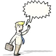 cartoon office man calling out