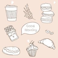 Cartoon hand drawn tasty food great for your design N4