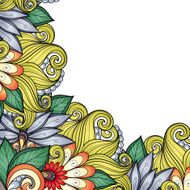 Vector Colored Floral Background Hand Drawn Texture N57