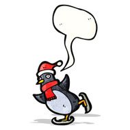 cartoon penguin with speech bubble N43