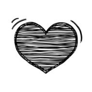 Vector of sketch doodle heart icon