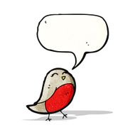 cartoon robin with thought bubble N51