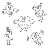 bird doodle vector N2