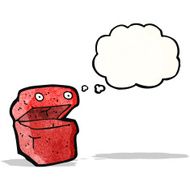 box cartoon character with thought bubble N4
