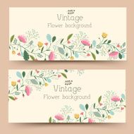 retro flower vertical banners concept Vector illustration design