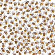 Vector seamless pattern with bees N2