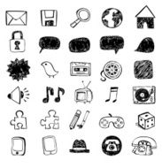 Doodled vector icons N2