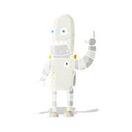 cartoon waving robot N17