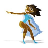 cartoon superhero woman pointing N8