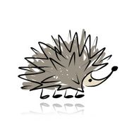 Funny hedgehog sketch for your design N5