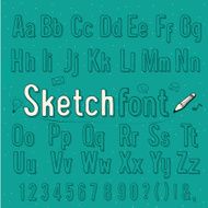vintage sketch handmade alphabet vector illustration