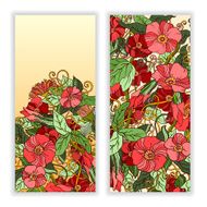 Unique pattern card set with art flowers