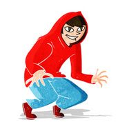 cartoon mischievous boy in hooded top N8