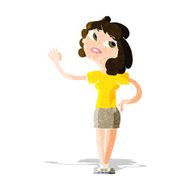 Cartoon Woman Waving N267