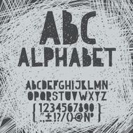 Chalk hand draw doodle abc alphabet grunge scratch type font N2