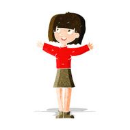 cartoon excited woman N107