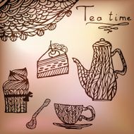 Tea time set card