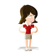 cartoon annoyed woman with hands on hips N7