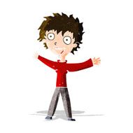 cartoon excited woman N108
