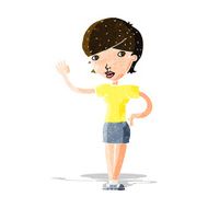 Cartoon Woman Waving N269