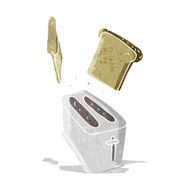 cartoon toaster spitting out bread N6