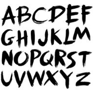 hand drawn font brush stroke alphabet grunge style