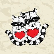 Raccoon carrying a heart N2