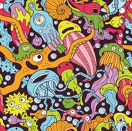 Deep sea monsters seamless pattern N3