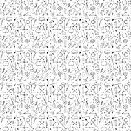 Hand drawn arrows and lines seamless pattern Vector illustration N2