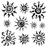Sun set Vector hand drawn illustration