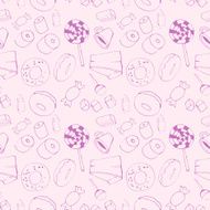 Seamless pattern with sweets N9