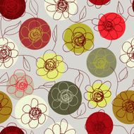 Seamless floral hand drawn pattern Abstract flowers colorful background