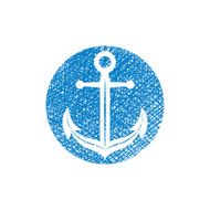 Anchor vector icon with hand drawn lines texture