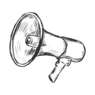 vector sketch illustration - bullhorn