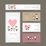 Set of business cards design with family N2