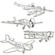 Plane illustration in black and white
