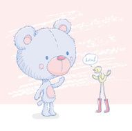 Teddy bear Hello birdie!