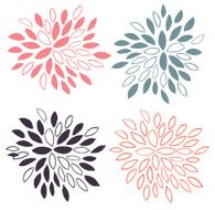 hand drawn design elements in pink and grey